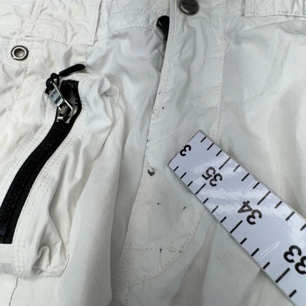 RLX Ralph Lauren Parachute Pants Womens 31R White‎ Convertible Cargo Y2K
